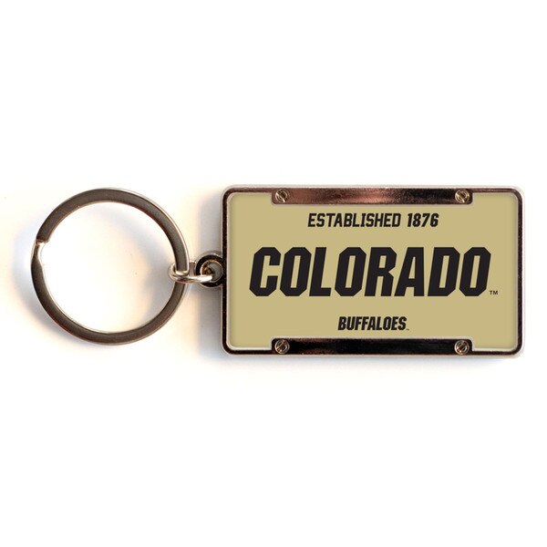 Colorado Buffaloes license plate keychain with established 1876 design
